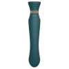 Zalo Queen Jewel Green G-spot Pulse Wave Vibrator with Suction Sleeve