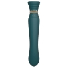 Zalo Queen Jewel Green G-spot Pulse Wave Vibrator with Suction Sleeve