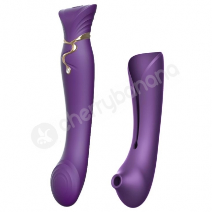 Zalo Queen Twilight Purple G-spot Pulse Wave Vibrator with Suction Sleeve