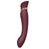 Zalo Queen Wine Red G-spot Pulse Wave Vibrator with Suction Sleeve