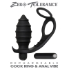 Zero Tolerance Rechargeable Black Cock Ring & Anal Vibe