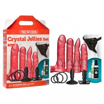 Vac-u-lock Crystal Jellies Strap-On Set