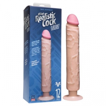 The Realistic Cock Flesh 12" Vibrating Dildo Without Balls