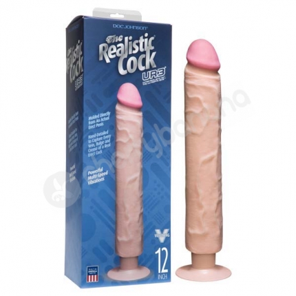 The Realistic Cock Flesh 12" Vibrating Dildo Without Balls