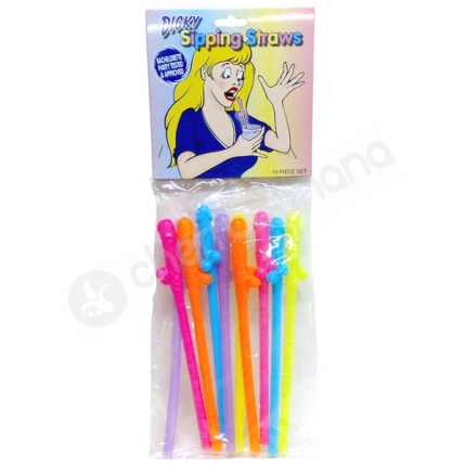 Coloured Dicky Sipping Straws 10 Pack
