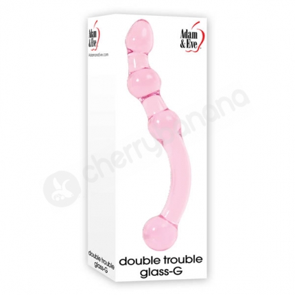 Adam & Eve Double Trouble Pink Glass G Dildo