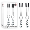 Eve's Naughty Nipple Clips Black & Silver Adjustable Nipple Clamps