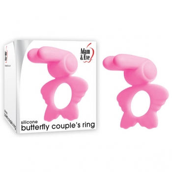 Adam & Eve Pink Silicone Butterfly Couples Ring