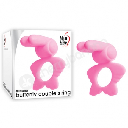Adam & Eve Pink Silicone Butterfly Couples Ring Adam & Eve Pink Silicone Butterfly Couples Ring