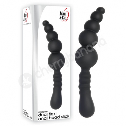 Adam & Eve Black Dual Flexi Anal Bead Stick