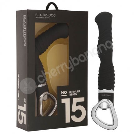 Black Door No. 15 Black Bendable Ribbed Vibrator