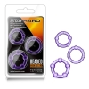 Stay Hard Purple Beaded Cockrings 3 Pack