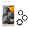 Stay Hard Black Beaded Cockrings 3 Pack