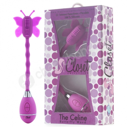 The Celine Purple Butterfly Wand Vibrator