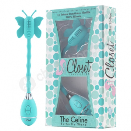 The Celine Turquoise Butterfly Wand Vibrator