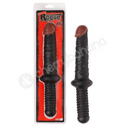 Rogue Black 7.5" Straight Dildo with Handle