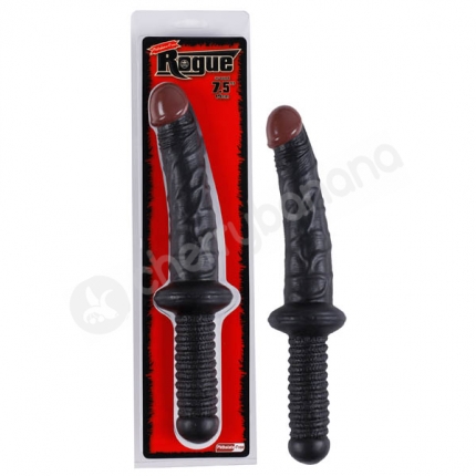 Rogue Black 7.5" Curved Dildo with Handle