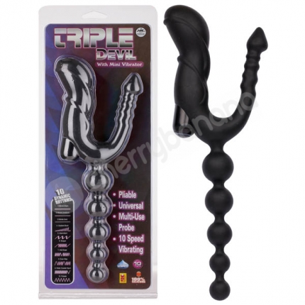 Triple Devil Black Vibrator