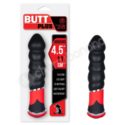 Butt Plus Black Ribbed Anal Vibrator