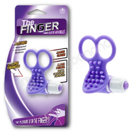The Finger 1 Purple Finger Sleeve With Bullet Vibrator