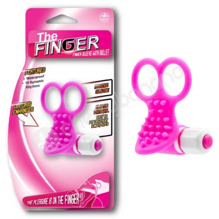 The Finger 1 Pink Finger Sleeve With Bullet Vibrator