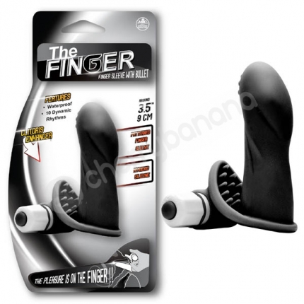 The Finger 3 Black Finger Sleeve With Bullet Vibrator