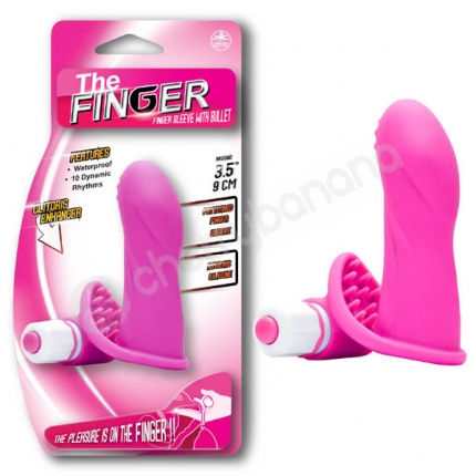 The Finger 3 Pink Finger Sleeve With Bullet Vibrator