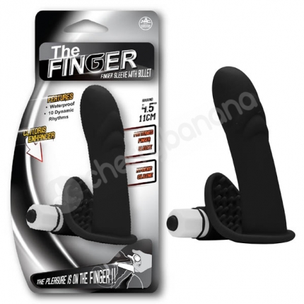 The Finger 2 Black Finger Sleeve With Bullet Vibrator