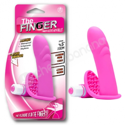 The Finger 2 Pink Finger Sleeve With Bullet Vibrator