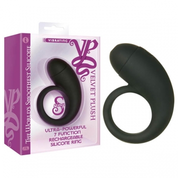 Velvet Plush Black S-ring Cock Ring