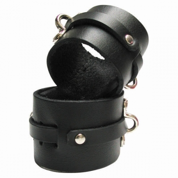 Kinklab Bondage Basics Black Leather Ankle Cuffs