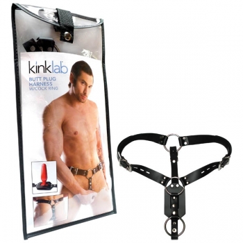 Kinklab Butt Plug Harness With Cock Ring