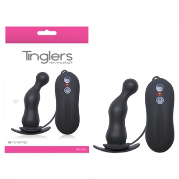 Tinglers III Black Vibrating Butt Plug