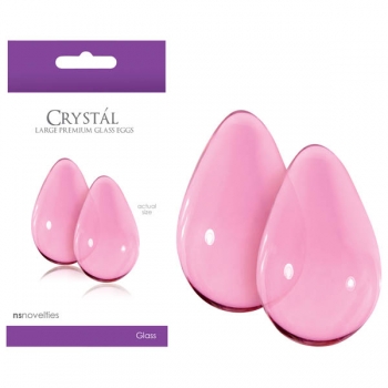 Crystal Pink Large Premium Glass Eggs