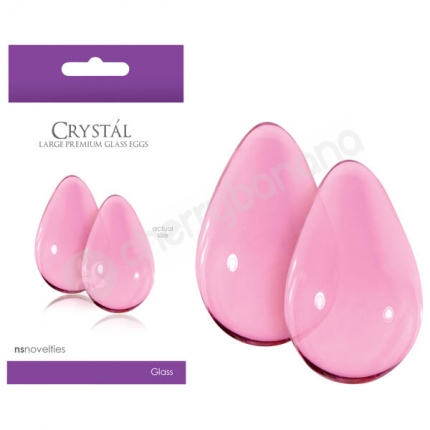 Crystal Pink Large Premium Glass Eggs