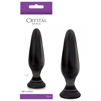 Crystal Spires Black Smooth Butt Plug