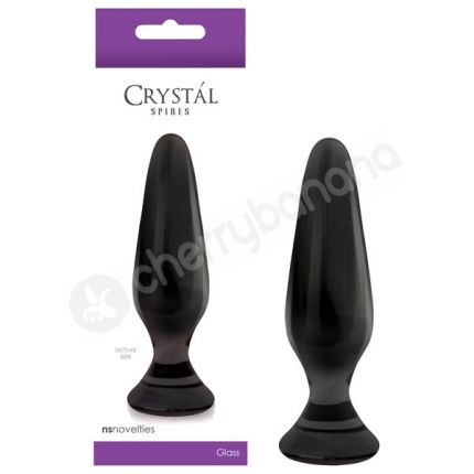 Crystal Spires Black Smooth Butt Plug