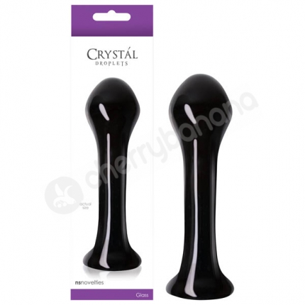 Crystal Droplets Black Smooth Butt Plug