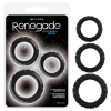 Renegade Black Endurance Cock Rings 3 Pack