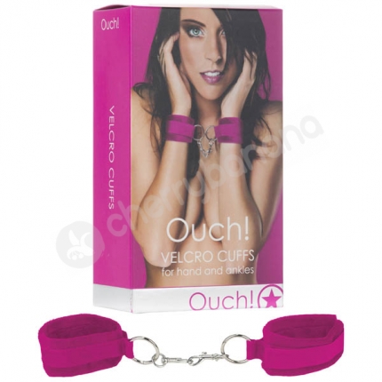 Ouch Pink Velcro Cuffs