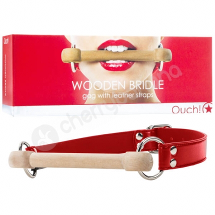 Ouch Red Wooden Bridle Gag Ouch Red Wooden Bridle Gag
