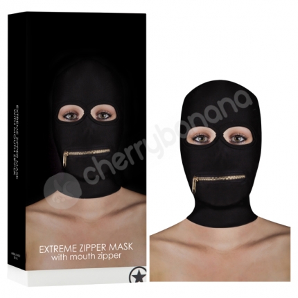 Ouch! Black Extreme Zipper Mask With Mouth Zipper