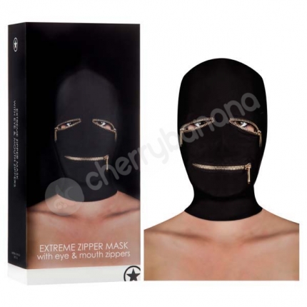 Ouch! Black Extreme Zipper Mask With Eye And Mouth Zipper
