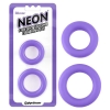 Neon Purple Stretchy Silicone Cock Ring Set 2 Pack