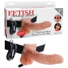 Fetish Fantasy Series Flesh 7'' Vibrating Hollow Strap-on With Balls