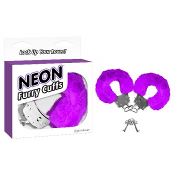 Neon Purple Furry Cuffs