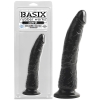 Basix Rubber Works Black Slim 7 Dildo