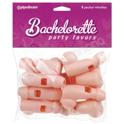 Bachelorette Party Favors Flesh Pecker Whistles 8 Pack