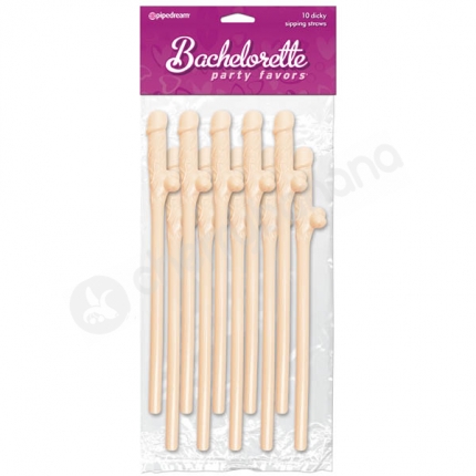 Flesh Dicky Sipping Straws 10 Pack Flesh Dicky Sipping Straws 10 Pack