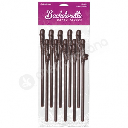 Bachelorette Party Favors Brown Dicky Sipping Straws 10 Pack Bachelorette Party Favors Brown Dicky Sipping Straws 10 Pack